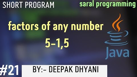 Find the factors of any numbers ||factor in java||Factors ||java||#javaprogramming ||#coding||#21