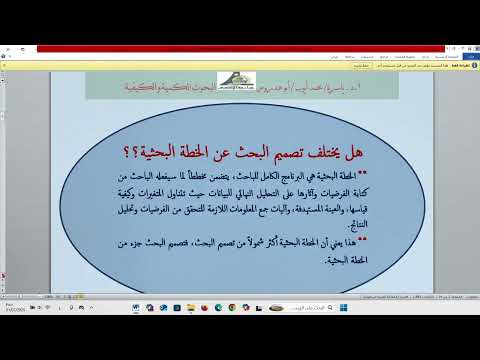 م6 2 مفهوم التصميم البحثي في البحوث الكمية  