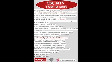 SSC MTS Exam Analysis 2024| SSC MTS Question Paper 2024 | 01 Oct 1st Shift | SSC MTS Paper Solution
