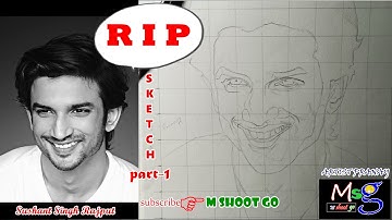 my draw-46 how to draw sushant singh rajput step by step, (RIP),PART -1, outline,#mshootgo