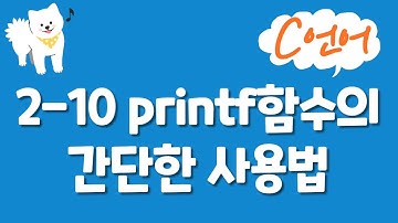 C언어 기초 강의 2-10 : printf함수의 간단한 사용법