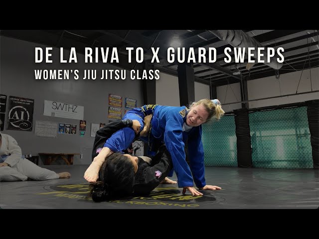 BJJ Women's Class | De la Riva to X Guard Sweeps (2 Options) - YouTube
