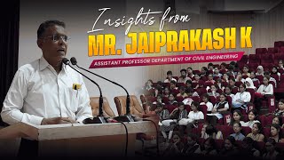 Insights from Mr. Jaiprakash K | Student Induction Program | PDA College of Engineering