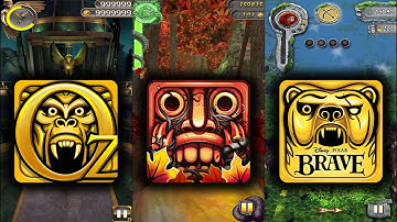Temple Run Oz Vs Temple Run 2 Jungle Fall Vs Temple Run Brave -  All Levels Game Play Endless Run