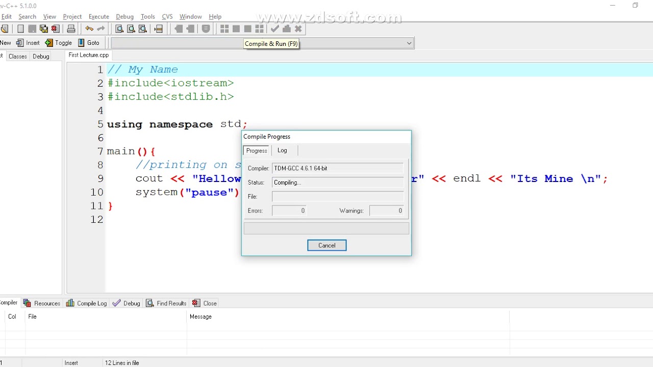CS201 First Lecture Intro To DevC++ - YouTube