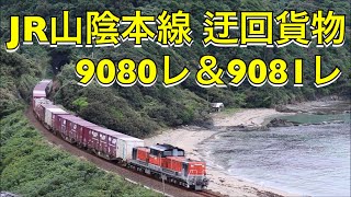JR貨物 山陰本線 迂回臨時高速貨物『9080レ DD51-1802+コキ7B』&『9081レ DD51-1804+コキ7B』