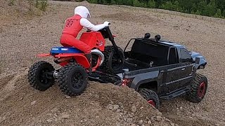 Rc THREE WHEELER (trifekta) 3D PRINTED HONDA 250 R ...JUMPING IN WATER...