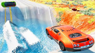 Cars vs water pool pothole Jumps - BeamNG.Drive