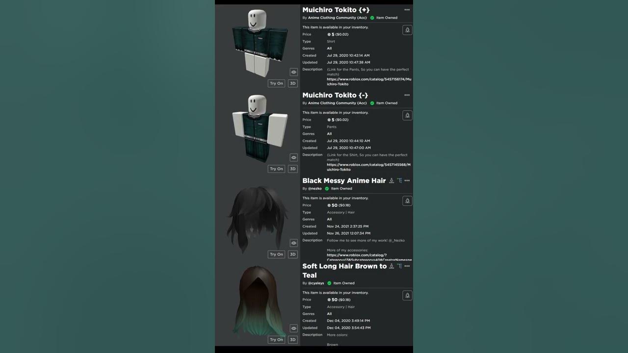 How to Make Demon Slayer Muichiro Avatar on Roblox #shorts - YouTube