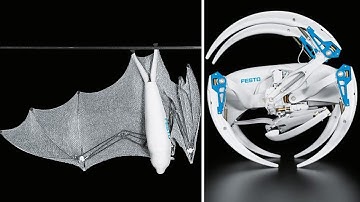 2 SuperCool NEW BIONIC ROBOTS With AI Technology FROM FESTO - BionicFlyingFox & BionicWheelBot