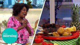 Rustie Lee’s Caribbean Jerk Chicken Kebabs With Pineapple Slaw | This Morning