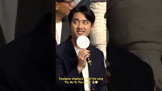 Kyungsoo singing a line from the song 'Fly Me To The Moon'