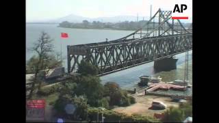 Scene At Border Crossing With North Korea, Soldiers Drilling