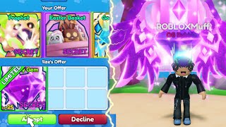 MY MOST INSANE TRADE! Trading Shiny Mythic Godly Gem In Bubblegum Simulator INFINITY! (ROBLOX)