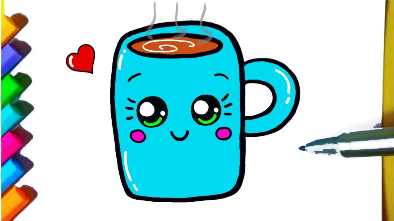 CUTE MUG How to draw cut mug Kawaii ❤ Dibujos Desenhos Kawaii, Desenhos  para Desenhar 