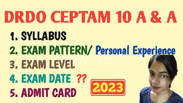 Drdo Ceptam 10 Admin and Allied Exam Date | SYLLABUS | EXAM PATTERN