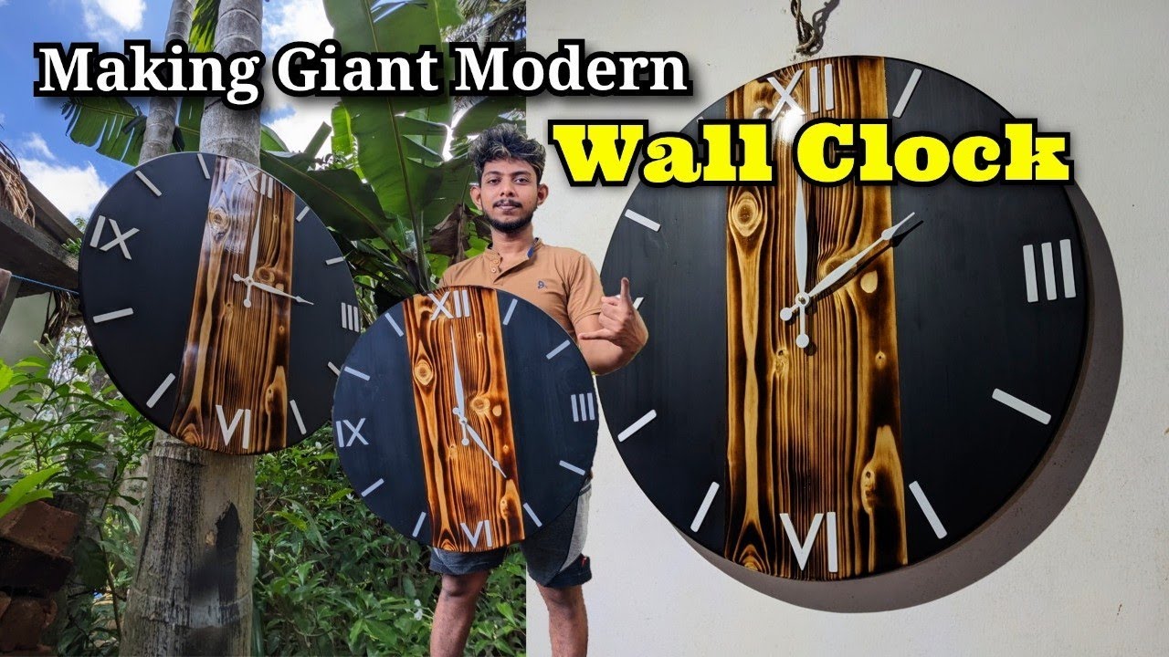 DIY Giant Wooden Wall Clock – Handmade 24-inch Modern Design