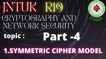 cryptography and network security part-4 | SYMMETRIC CIPHER MODEL| jntuk r19 CNS LECTURE 4