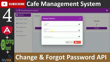 4. Cafe Management System - Change & Forgot Password (Angular, Spring Boot - Java, MySQL Database)