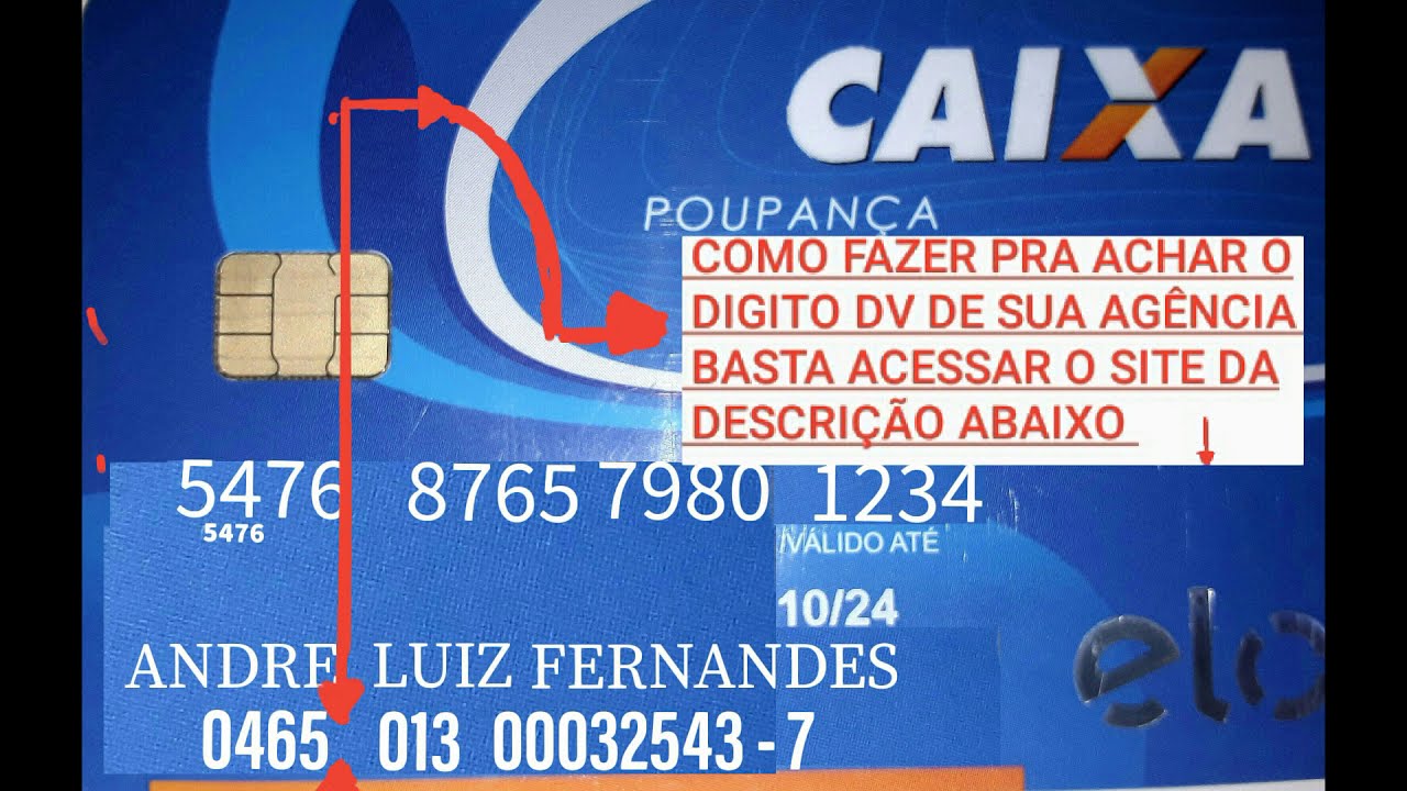 Digito verificador da agência conta poupanca caixa 