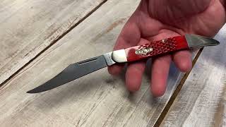 Large Bear and Son red jigged bone toothpick pocket knife with two nail nicks Jacksonville Al USA