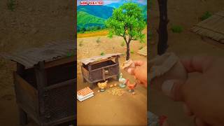 Mini Village Morning Setup 🐔 | Handmade Clay Pot &amp;#shorts2 #minibuilding Mini Creater