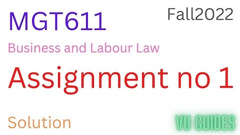 MGT611 Assignment 1 Solution Fall2022/ MGT611 Assignment Solution 2022 #mgt611 #assignment#fall2022