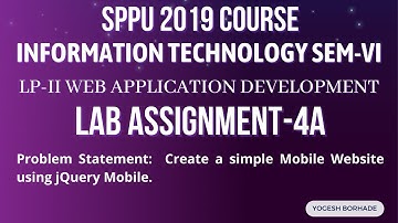SPPU LP-II Web Application Development Assignment-4A ||Third Year IT Sem-VI || JQuery Mobile Website