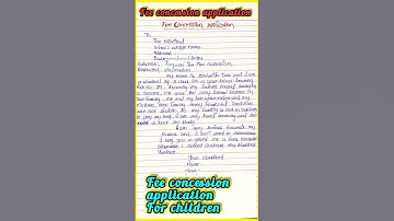 Fee concession application in English | application for school students fee concession