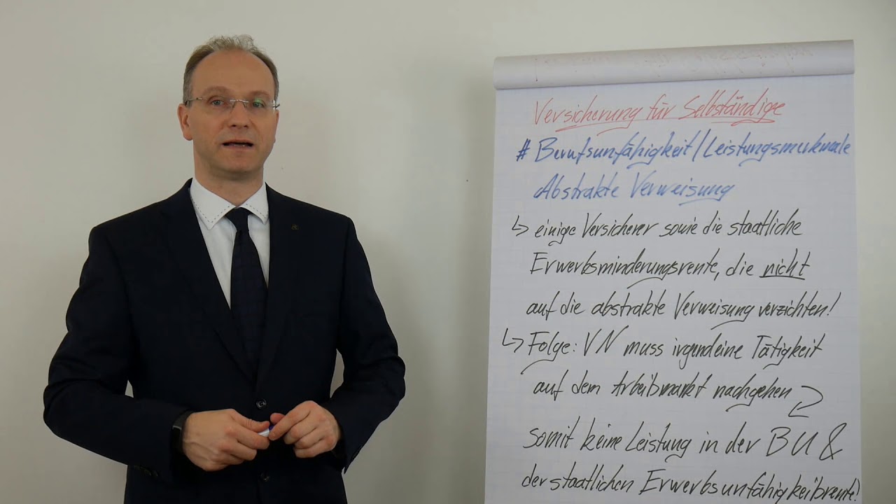 Berufsunfähigkeit, Abstrakte Verweisung, Arbeitsunfähigkeit - YouTube