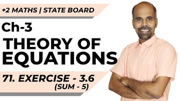 12th | ex. 3.6 | Q.No. 5 | Theory of Equations | Chapter 3 | State Board | ram maths
