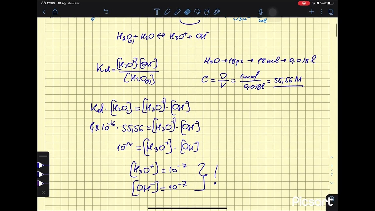 Olimpiada - Analitik kimya - suyun ionlaşması, pKsu, pH, pOH hesabları