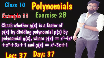 Check whether g(x) is a factor of p(x)=x^5-4x^3+x^2+3x+1 | Rs Aggar Class 10 Exercise 2B Example 11