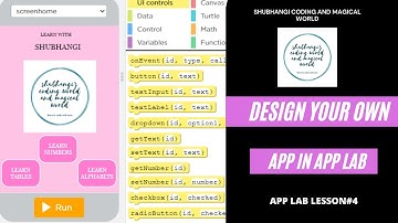 make your own simple app in app lab | lesson#4 |shubhangi coding and magical world