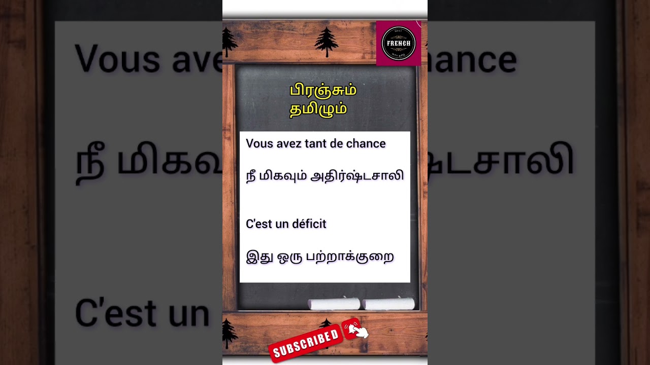 c'est un déficit french sentence meaning through Tamil 