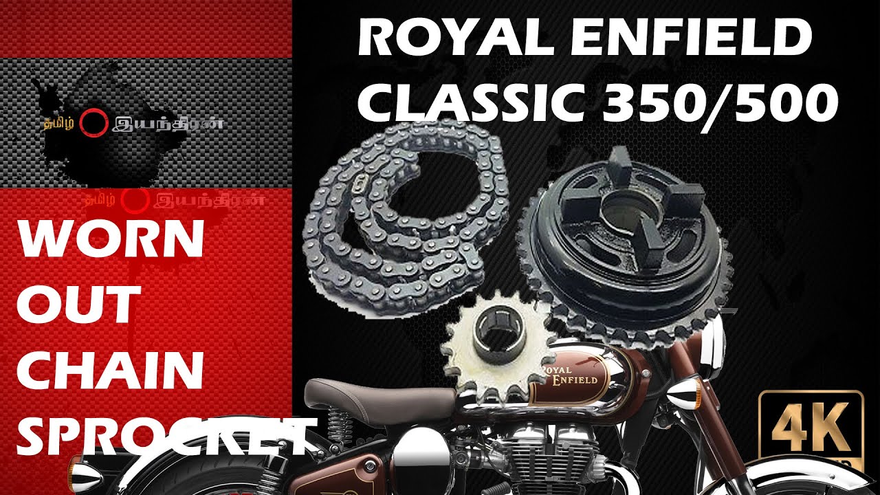 The worn out sprocket of Royal Enfield Classic 500 (7500Km Driven) in 4K (UHD) YouTube