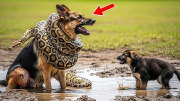 Mother Dog Trapped in a Giant Python’s Deadly Grip—Her Puppies’ Next Move Will Make Everyone Cry!