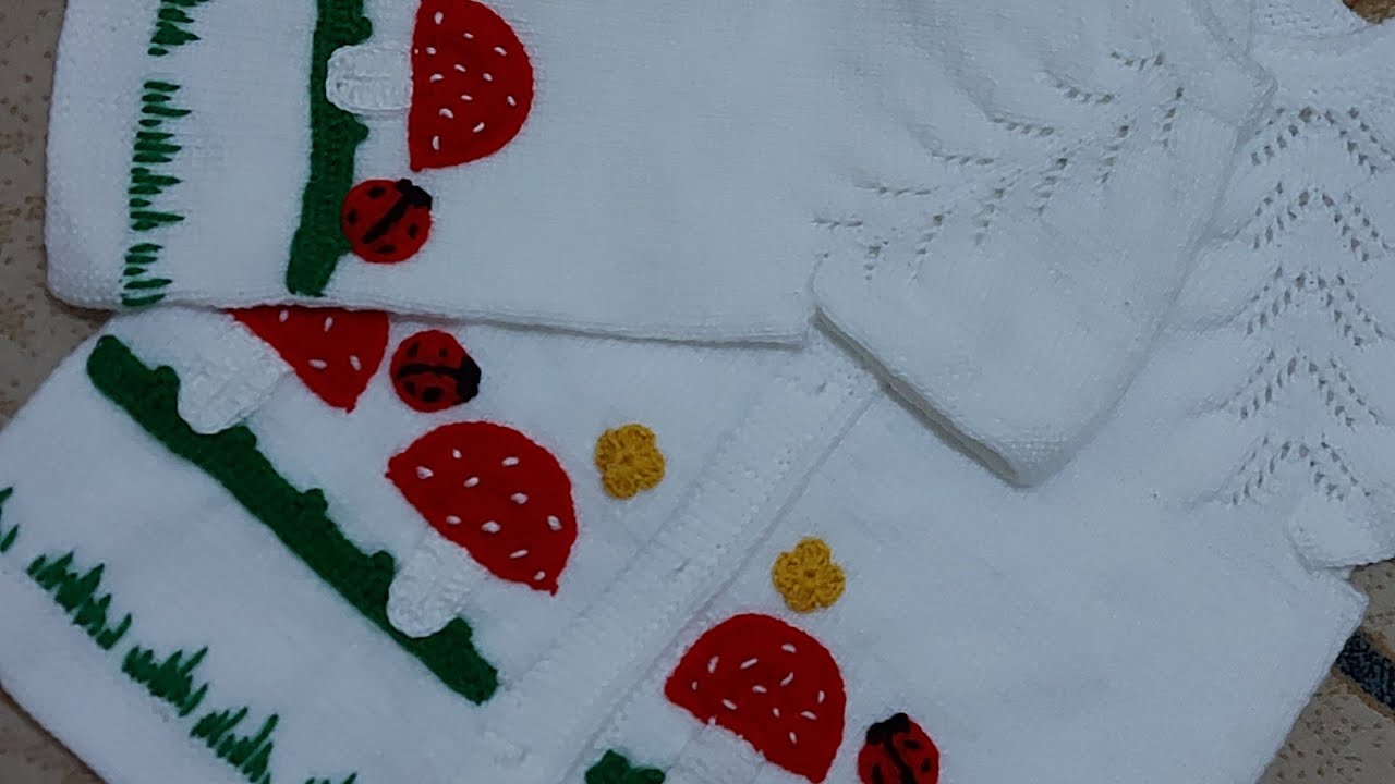 #bebek yeleği mantar işlemeli #crochet #mantarlı yelek #hobi #hobidunyasi