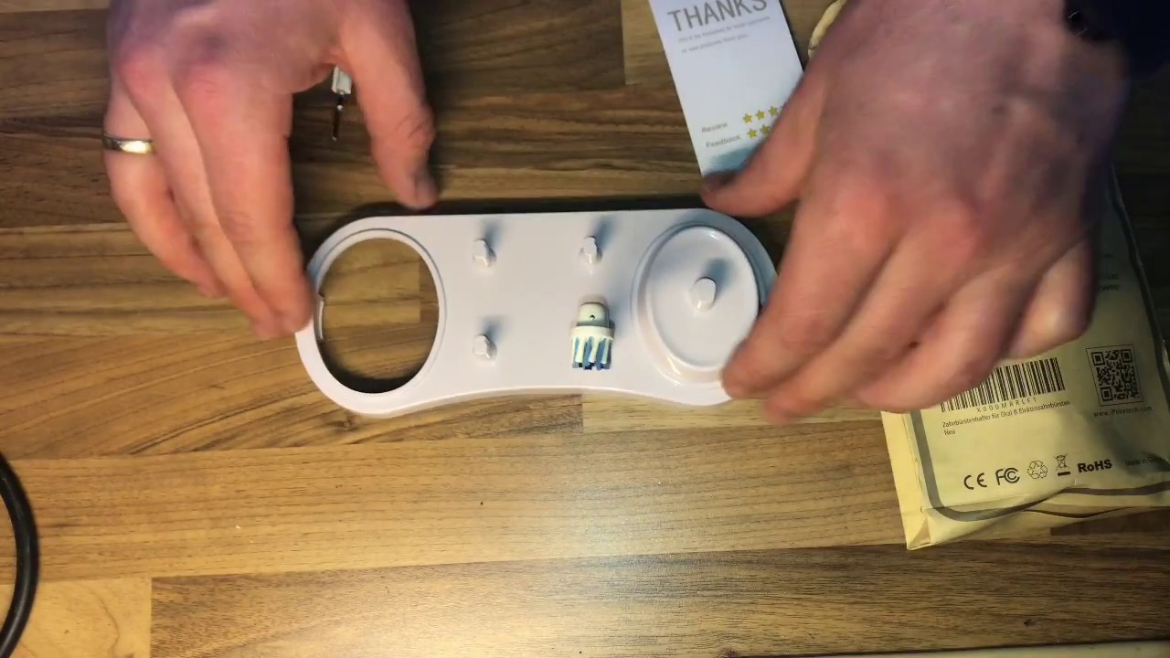 Zahnbürstenhalter für Oral-B Elektrozahnbürsten Poketech Ständer unboxing und Anleitung