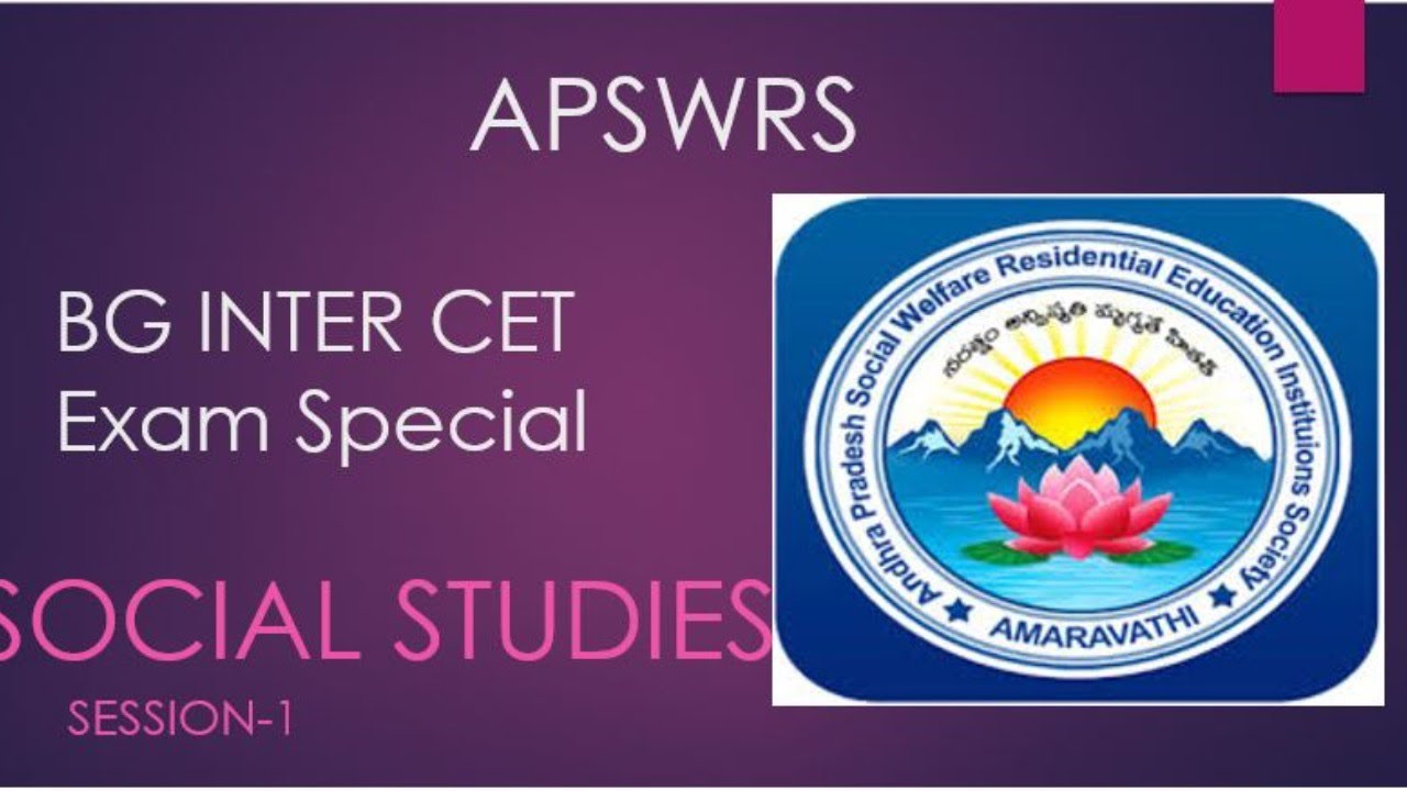 APSWR Junior Colleges BG INTER CET SPECIAL- SOCIAL STUDIES-Session-1