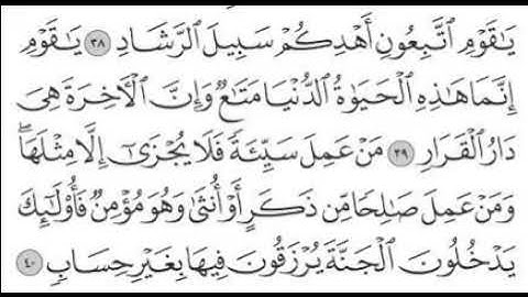 من عمل سيئة فلا يجزى الا مثلها سورة غافر مشاري العفاسي