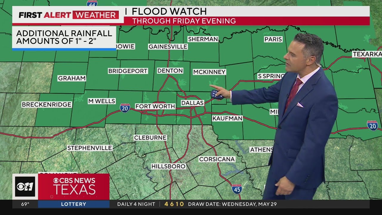 Flood Watch to continue through Friday in North Texas - YouTube