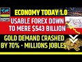 Usable Forex Down to mere $543 Billion, Gold Demand Crashed by 70% - Millions Jobless