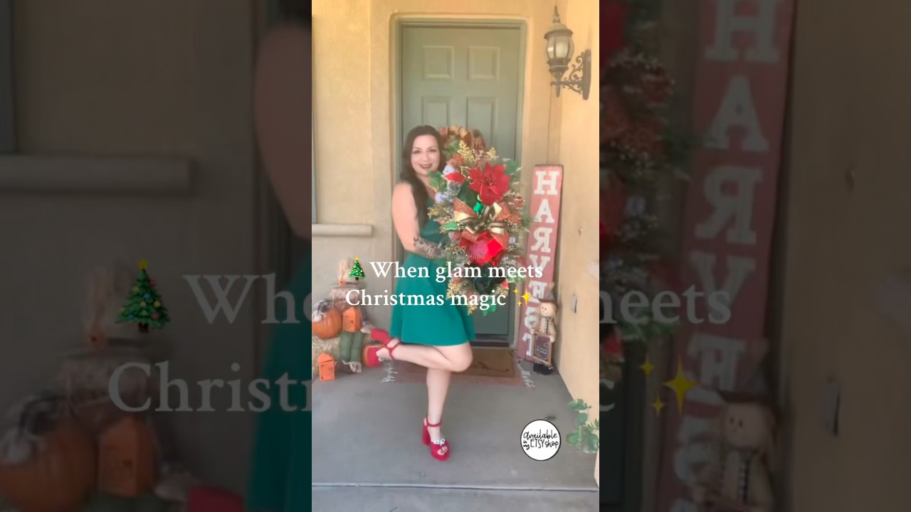 Red, gold and green Glam Christmas swag 