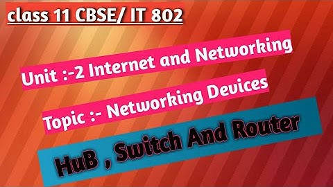 Class 11th CBSE/ Unit 2nd Internet and Networking/ Topic:- Network Devices