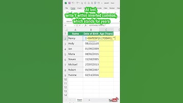 Hoe bereken je leeftijd op basis van je geboortedatum? #exceltips #spreadsheetsoftware #microsoft...