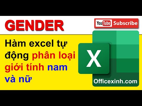 Hàm "GENDER" tự động phân loại giới tính nam nữ trong Excel
