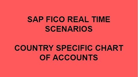 SAP Country Specific Chart of Account