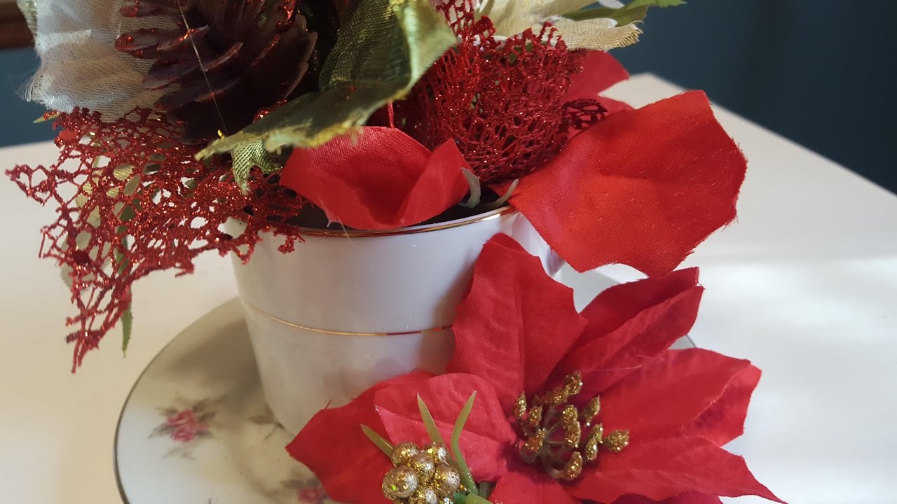Holiday Teacup Bouquet - DIY Christmas - YouTube