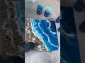 Pouring beach waves with epoxy resin #karenhammondart #epoxy #epoxyresin #beach #resin #resinart